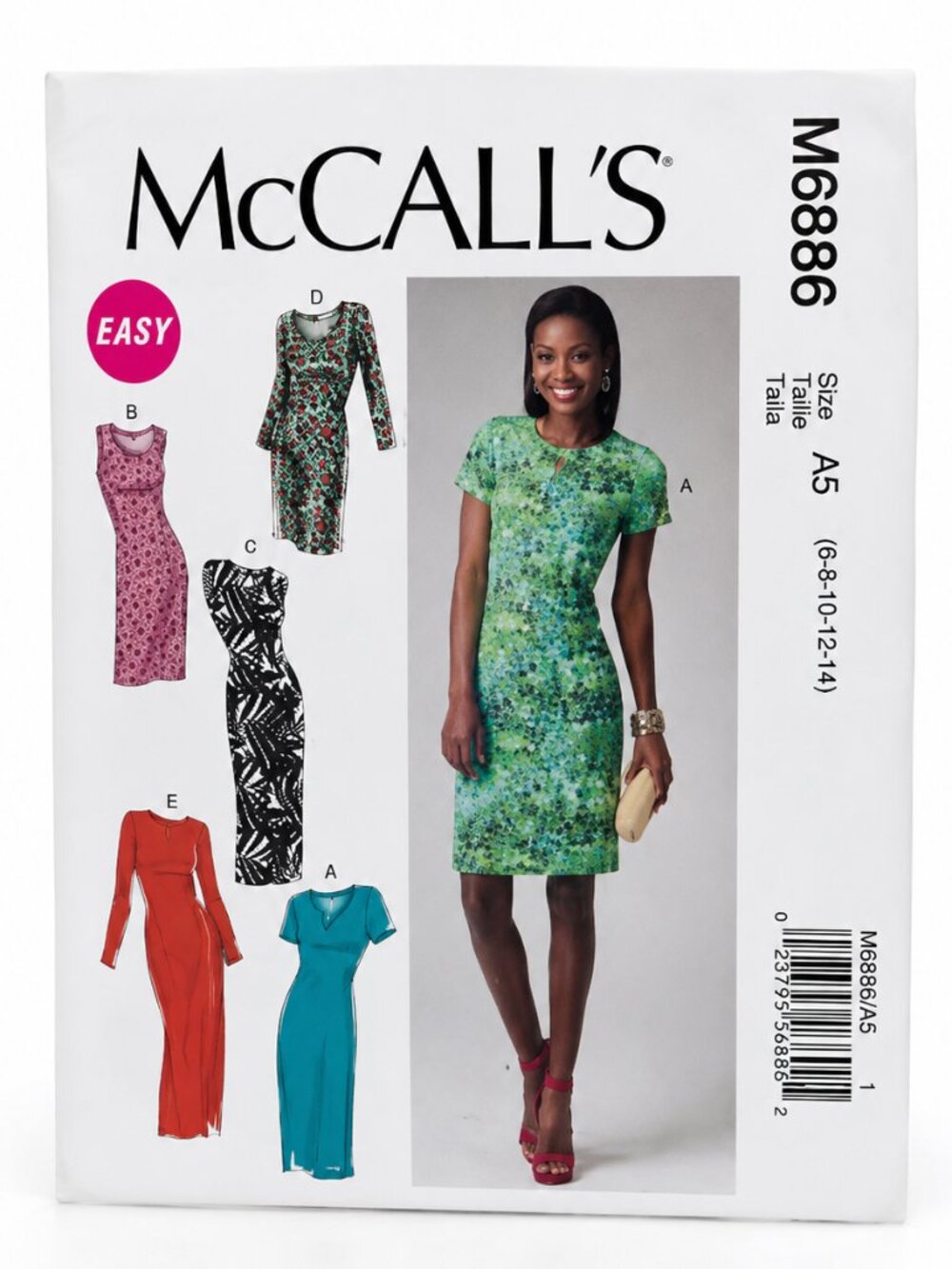 McCall’s M6886 Easy Knit Dress Sewing Pattern – Size 6‑14 Multiple Styles